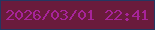 文字の大きさ：4、枠の色：243761、背景の色：6a1b3c、文字の色：a72499 無料ブログパーツのブログ時計