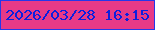 文字の大きさ：2、枠の色：2438ea、背景の色：e73a87、文字の色：0c1fde 無料ブログパーツのブログ時計