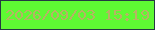 文字の大きさ：5、枠の色：243942、背景の色：5ef933、文字の色：b7b364 無料ブログパーツのブログ時計