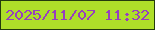 文字の大きさ：1、枠の色：243b0d、背景の色：aedf29、文字の色：973fbe 無料ブログパーツのブログ時計