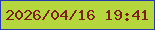 文字の大きさ：5、枠の色：243bb1、背景の色：b6d63d、文字の色：7b2215 無料ブログパーツのブログ時計