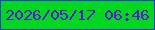 文字の大きさ：2、枠の色：243dd0、背景の色：02d720、文字の色：5b16d6 無料ブログパーツのブログ時計
