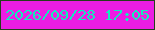 文字の大きさ：5、枠の色：243f1b、背景の色：eb1de3、文字の色：11ebbc 無料ブログパーツのブログ時計