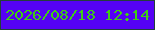 文字の大きさ：5、枠の色：243f3b、背景の色：5502f4、文字の色：3ece13 無料ブログパーツのブログ時計