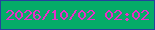 文字の大きさ：1、枠の色：24429d、背景の色：05ac68、文字の色：e82ec8 無料ブログパーツのブログ時計