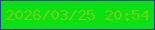 文字の大きさ：1、枠の色：244395、背景の色：0be014、文字の色：6ad20f 無料ブログパーツのブログ時計