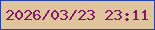 文字の大きさ：5、枠の色：2443a4、背景の色：dfc49d、文字の色：7e1b63 無料ブログパーツのブログ時計