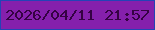 文字の大きさ：5、枠の色：2443b6、背景の色：8520ac、文字の色：350243 無料ブログパーツのブログ時計