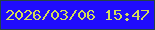 文字の大きさ：5、枠の色：244448、背景の色：200cfd、文字の色：d4dd58 無料ブログパーツのブログ時計