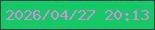 文字の大きさ：4、枠の色：24484a、背景の色：16c866、文字の色：cf8fe0 無料ブログパーツのブログ時計