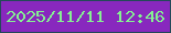 文字の大きさ：1、枠の色：24495a、背景の色：8828be、文字の色：85f192 無料ブログパーツのブログ時計