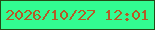 文字の大きさ：5、枠の色：244a16、背景の色：32fc91、文字の色：b65926 無料ブログパーツのブログ時計