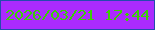 文字の大きさ：5、枠の色：244baf、背景の色：ab2bfe、文字の色：3ace05 無料ブログパーツのブログ時計