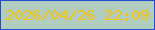 文字の大きさ：4、枠の色：244cd0、背景の色：b0cdbf、文字の色：f5c30e 無料ブログパーツのブログ時計