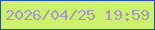 文字の大きさ：4、枠の色：2452a6、背景の色：cdf06f、文字の色：a898c5 無料ブログパーツのブログ時計