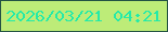 文字の大きさ：2、枠の色：245344、背景の色：bdec78、文字の色：25eaa8 無料ブログパーツのブログ時計