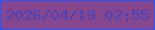 文字の大きさ：2、枠の色：2454fb、背景の色：87478e、文字の色：4843bb 無料ブログパーツのブログ時計