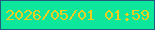 文字の大きさ：4、枠の色：245a7e、背景の色：0de79c、文字の色：eace20 無料ブログパーツのブログ時計