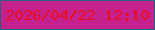 文字の大きさ：1、枠の色：24607c、背景の色：c6228f、文字の色：e80d1b 無料ブログパーツのブログ時計