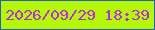 文字の大きさ：5、枠の色：2460bd、背景の色：b4f805、文字の色：b72de0 無料ブログパーツのブログ時計