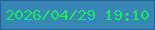 文字の大きさ：5、枠の色：24629f、背景の色：3886b4、文字の色：18e962 無料ブログパーツのブログ時計