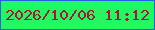 文字の大きさ：4、枠の色：2462e5、背景の色：20fa60、文字の色：a8143e 無料ブログパーツのブログ時計