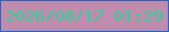 文字の大きさ：2、枠の色：2466cb、背景の色：c18bad、文字の色：26d798 無料ブログパーツのブログ時計