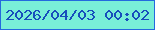 文字の大きさ：4、枠の色：2469de、背景の色：79eed8、文字の色：174ebc 無料ブログパーツのブログ時計