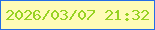 文字の大きさ：2、枠の色：246de6、背景の色：fefbb7、文字の色：97d222 無料ブログパーツのブログ時計