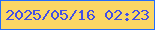 文字の大きさ：2、枠の色：246dfb、背景の色：fbd764、文字の色：434fe4 無料ブログパーツのブログ時計