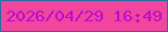 文字の大きさ：5、枠の色：246ea1、背景の色：f1459e、文字の色：b50dcd 無料ブログパーツのブログ時計