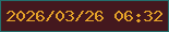 文字の大きさ：3、枠の色：246f6d、背景の色：44181e、文字の色：e4a129 無料ブログパーツのブログ時計