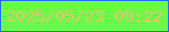 文字の大きさ：1、枠の色：246ff4、背景の色：69fc46、文字の色：e6c071 無料ブログパーツのブログ時計