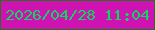 文字の大きさ：5、枠の色：24731c、背景の色：cf13b3、文字の色：0dd85b 無料ブログパーツのブログ時計