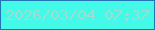 文字の大きさ：4、枠の色：2473b4、背景の色：42fae7、文字の色：9edcd6 無料ブログパーツのブログ時計