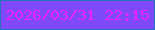 文字の大きさ：3、枠の色：2473be、背景の色：7f49f7、文字の色：ea22fe 無料ブログパーツのブログ時計