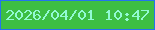 文字の大きさ：3、枠の色：2473ef、背景の色：3dbe44、文字の色：92fad3 無料ブログパーツのブログ時計