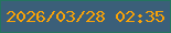 文字の大きさ：5、枠の色：24755f、背景の色：3b5f79、文字の色：f7a209 無料ブログパーツのブログ時計