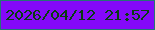 文字の大きさ：2、枠の色：247576、背景の色：8409f9、文字の色：073d12 無料ブログパーツのブログ時計