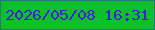 文字の大きさ：4、枠の色：24777b、背景の色：0fbe2c、文字の色：4221d5 無料ブログパーツのブログ時計