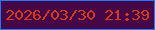 文字の大きさ：2、枠の色：2478fc、背景の色：450748、文字の色：d7391c 無料ブログパーツのブログ時計