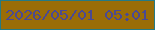 文字の大きさ：5、枠の色：247a85、背景の色：9a6d07、文字の色：4a4993 無料ブログパーツのブログ時計