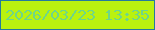 文字の大きさ：4、枠の色：247b9e、背景の色：baf20f、文字の色：6ed689 無料ブログパーツのブログ時計