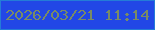 文字の大きさ：3、枠の色：247cd7、背景の色：2247e6、文字の色：798b66 無料ブログパーツのブログ時計