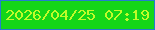 文字の大きさ：4、枠の色：247dcf、背景の色：14d618、文字の色：c0fb2a 無料ブログパーツのブログ時計