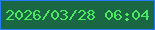 文字の大きさ：3、枠の色：247efb、背景の色：1a6743、文字の色：4ae760 無料ブログパーツのブログ時計