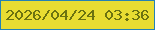 文字の大きさ：3、枠の色：2481b5、背景の色：e8dc32、文字の色：6b7210 無料ブログパーツのブログ時計