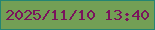 文字の大きさ：5、枠の色：248572、背景の色：739f55、文字の色：7a145c 無料ブログパーツのブログ時計