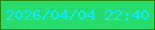 文字の大きさ：4、枠の色：24870c、背景の色：27dc6d、文字の色：10ecfc 無料ブログパーツのブログ時計