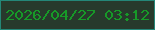 文字の大きさ：4、枠の色：248778、背景の色：273a2c、文字の色：179928 無料ブログパーツのブログ時計